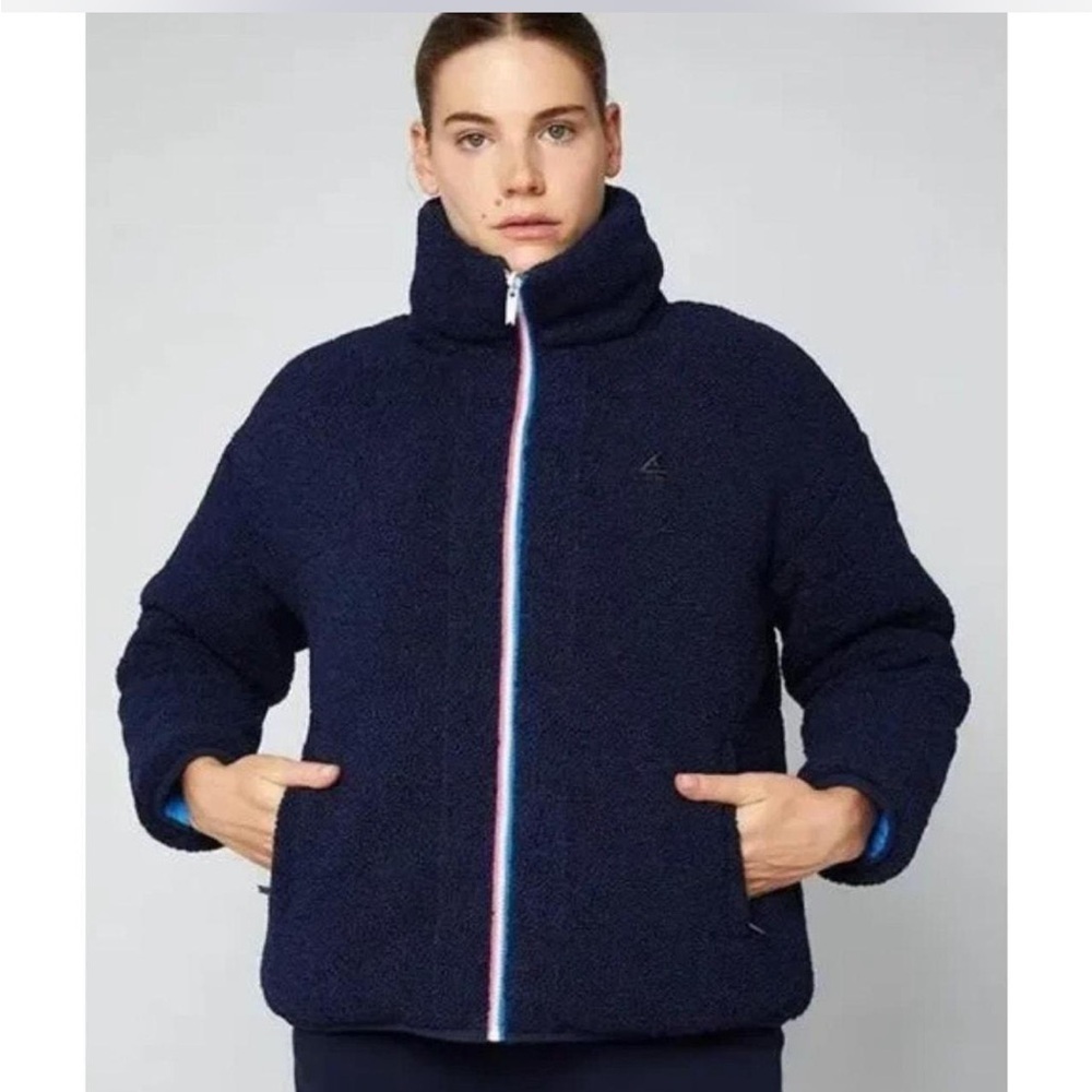 Fourlaps Navy/Blue Reversible Polar Quilted Sherpa Puffer Jacket- XXL | $198